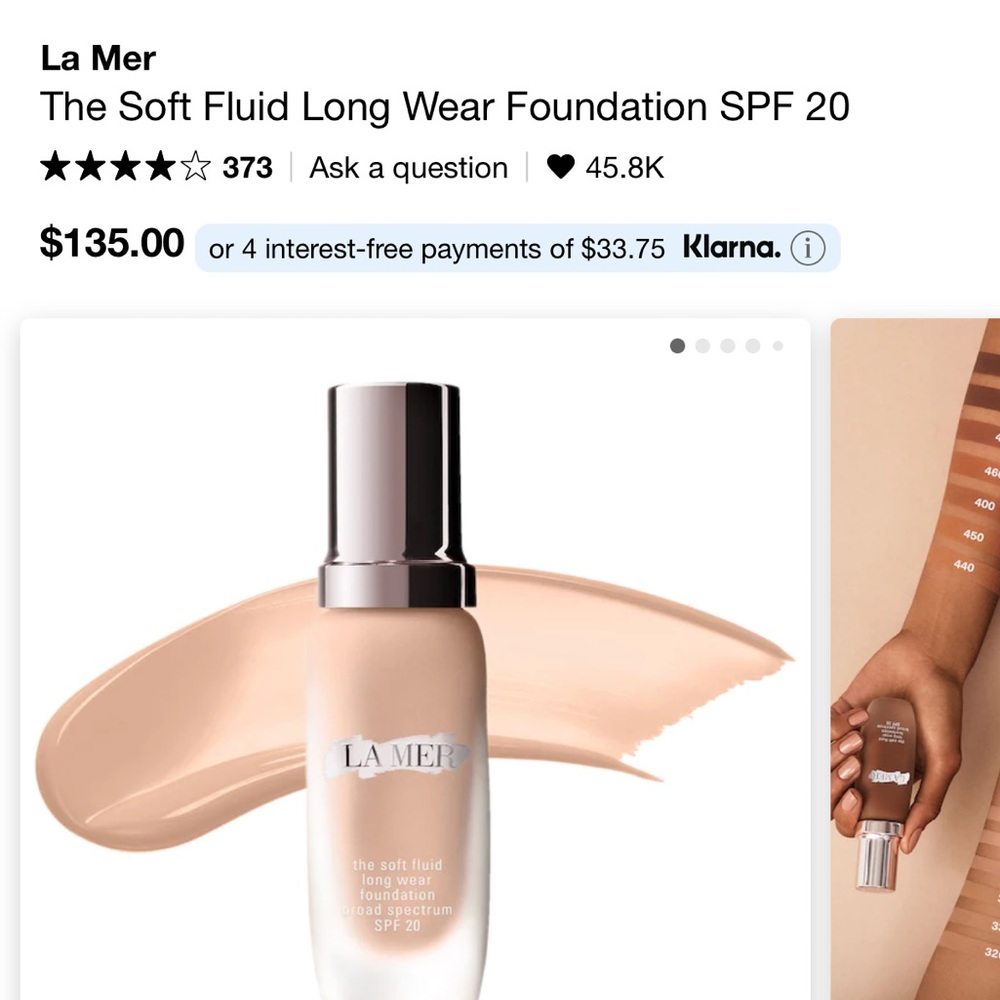 COPY - LA MER The Soft Fluid Long Wear Foundation - SPF20, 1oz shade tan 42 *Ne…